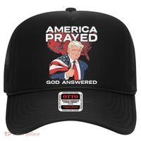 America Prayed God Answered Trump Hat thumb 0