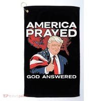 America Prayed God Answered Trump Golf Towel thumb 0