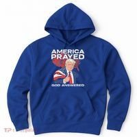 America Prayed God Answered Trump Hoodie thumb 0