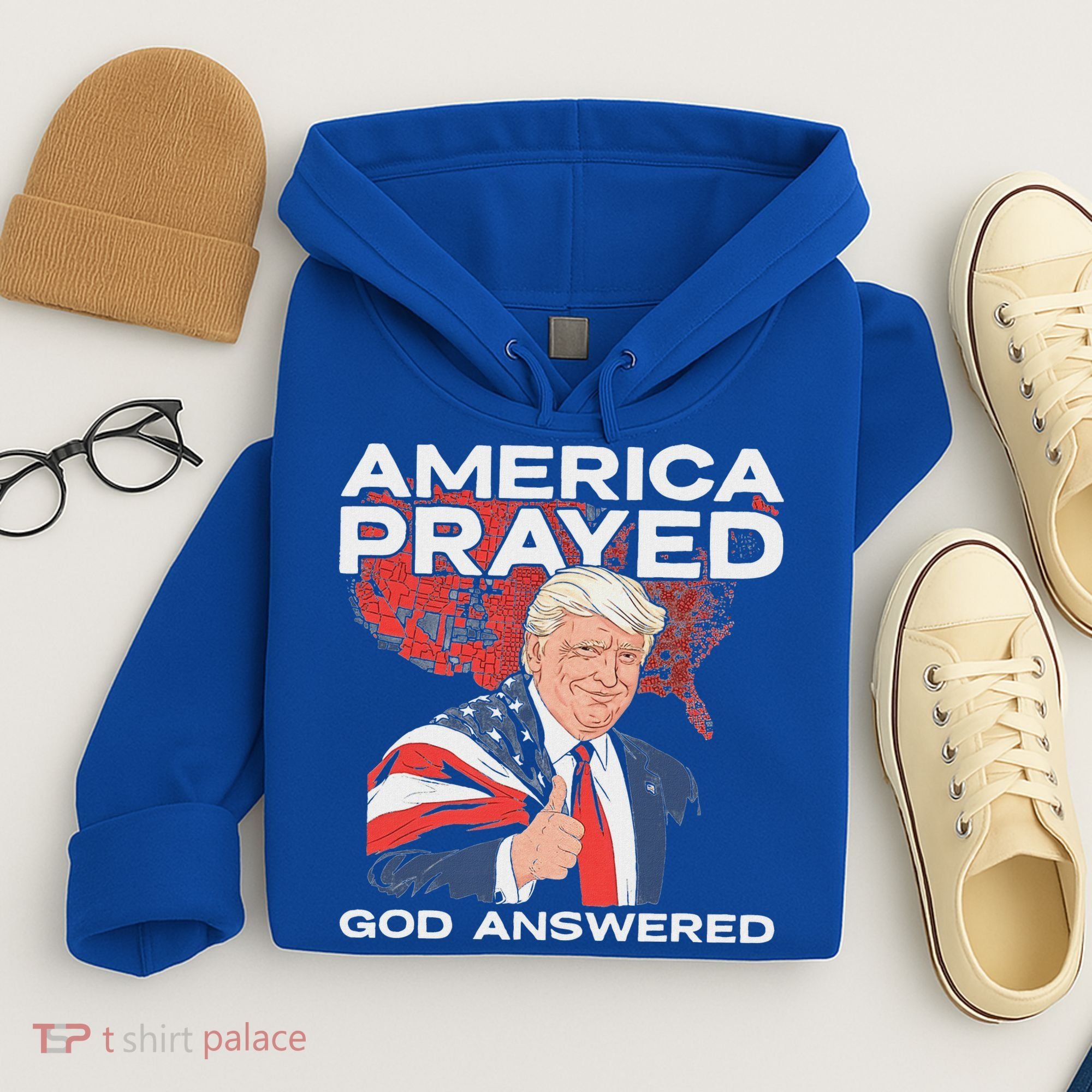 America Prayed God Answered Trump Hoodie