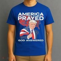 America Prayed God Answered Trump T-Shirt thumb 3