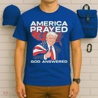 America Prayed God Answered Trump T-Shirt thumb 6