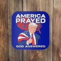 America Prayed God Answered Trump Coaster thumb 0