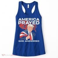 America Prayed God Answered Trump Women's Tank Top thumb 0