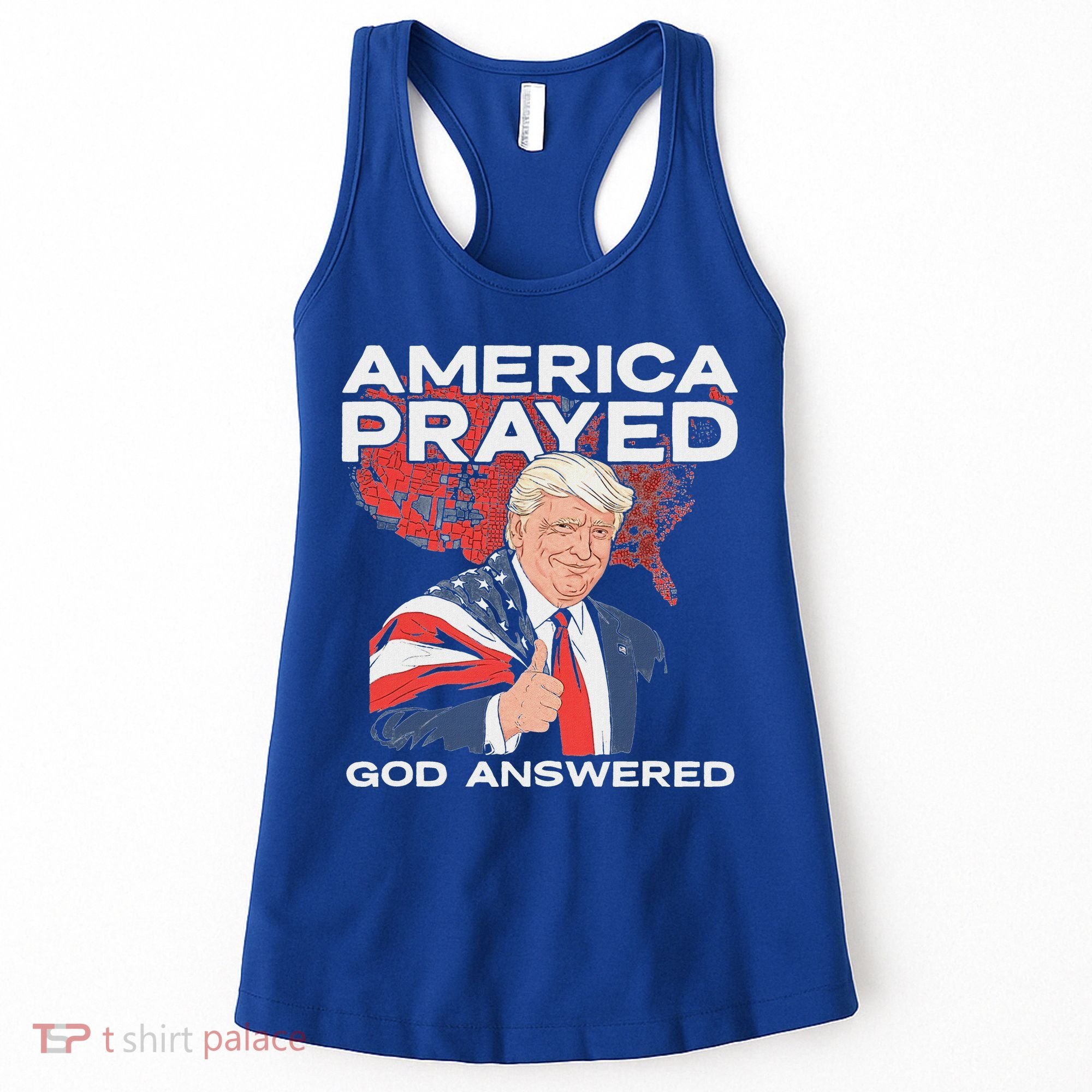 America Prayed God Answered Trump Women's Tank Top