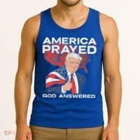 America Prayed God Answered Trump Tank Top thumb 3