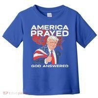 America Prayed God Answered Trump Toddler T-Shirt thumb 0