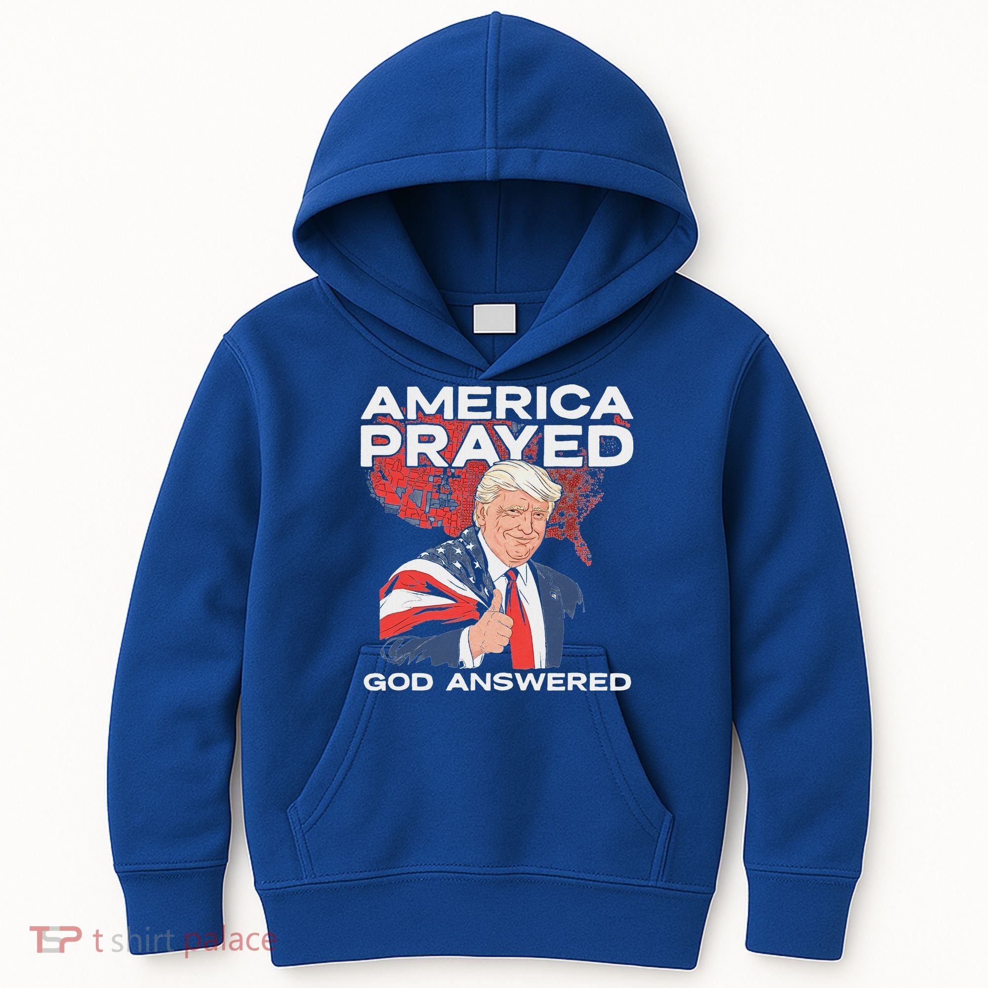 America Prayed God Answered Trump Kids Hoodie
