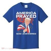 America Prayed God Answered Trump Kids T-Shirt thumb 0