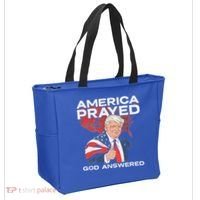 America Prayed God Answered Trump Tote Bag thumb 2