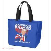 America Prayed God Answered Trump Tote Bag thumb 3