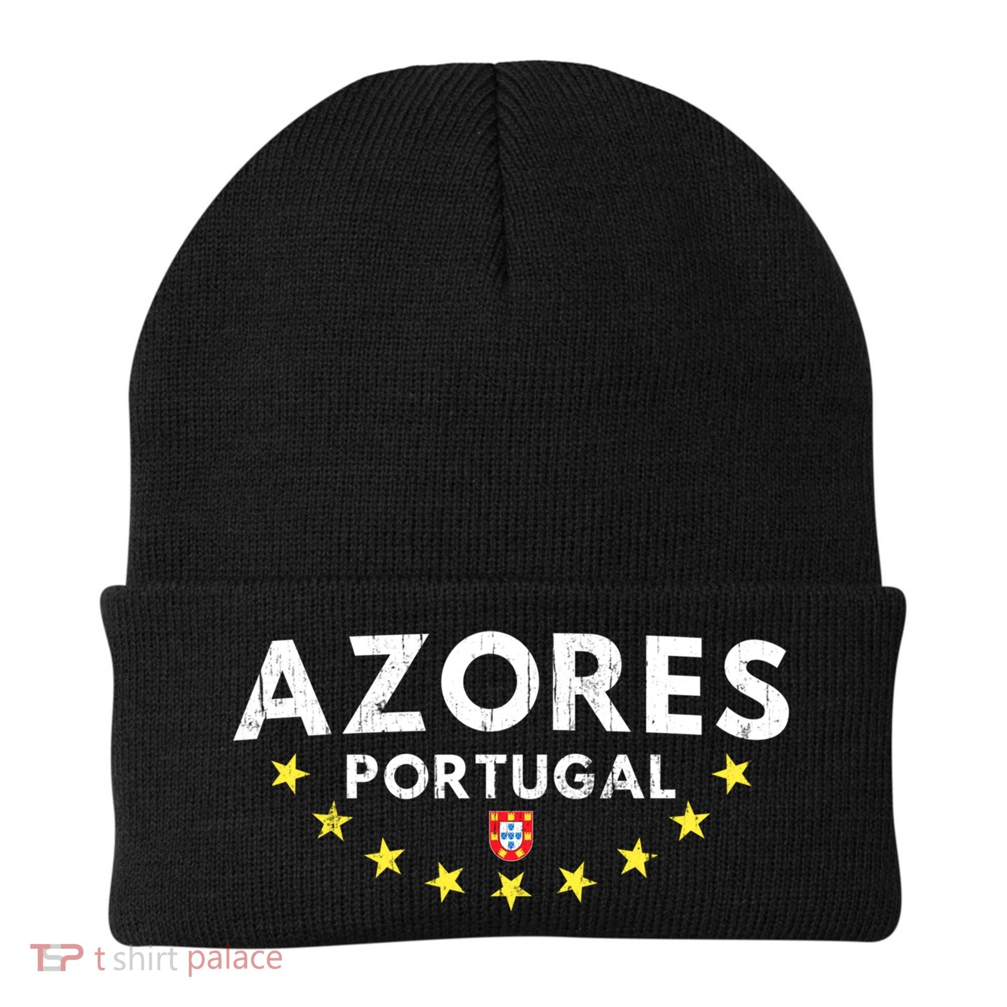 Azores Portugal Gift Distressed Souvenir Vacation Azorean Funny Gift Beanie