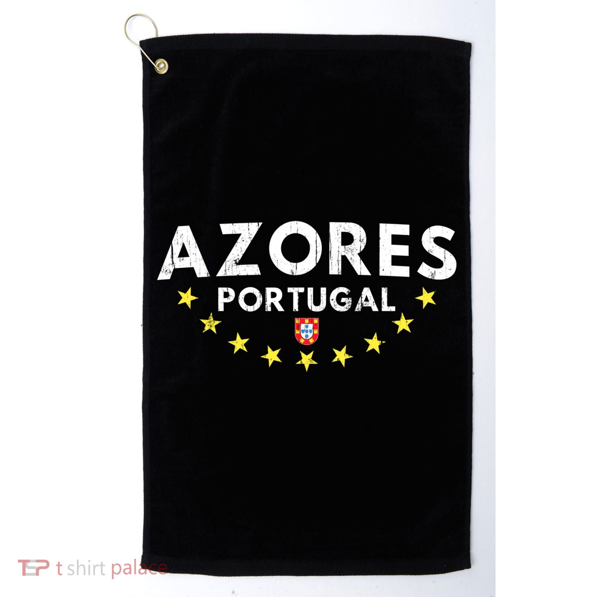 Azores Portugal Gift Distressed Souvenir Vacation Azorean Funny Gift Golf Towel