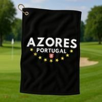 Azores Portugal Gift Distressed Souvenir Vacation Azorean Funny Gift Golf Towel thumb 1