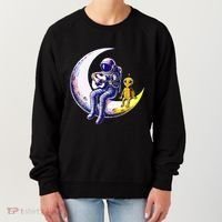 Astronaut Playing Guitar With An Alien On The Moon Women's Sweatshirt thumb 0