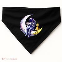 Astronaut Playing Guitar With An Alien On The Moon USA-Made Doggie Bandana thumb 0