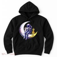 Astronaut Playing Guitar With An Alien On The Moon Hoodie thumb 0