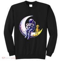 Astronaut Playing Guitar With An Alien On The Moon Sweatshirt thumb 0