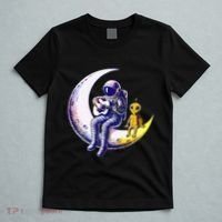 Astronaut Playing Guitar With An Alien On The Moon T-Shirt thumb 5