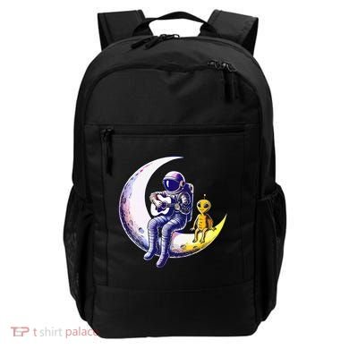 Astronaut Playing Guitar With An Alien On The Moon Backpack