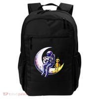 Astronaut Playing Guitar With An Alien On The Moon Backpack thumb 0