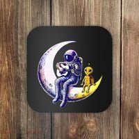 Astronaut Playing Guitar With An Alien On The Moon Coaster thumb 0