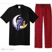 Astronaut Playing Guitar With An Alien On The Moon Pajama Set thumb 0