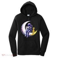 Astronaut Playing Guitar With An Alien On The Moon Women's Hoodie thumb 0
