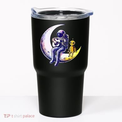 Astronaut Playing Guitar With An Alien On The Moon Tumbler