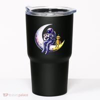 Astronaut Playing Guitar With An Alien On The Moon Tumbler thumb 0