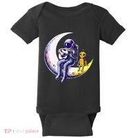 Astronaut Playing Guitar With An Alien On The Moon Baby Bodysuit thumb 0