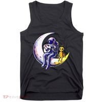 Astronaut Playing Guitar With An Alien On The Moon Tank Top thumb 0