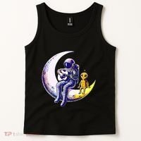 Astronaut Playing Guitar With An Alien On The Moon Tank Top thumb 2