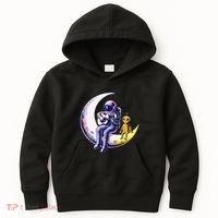 Astronaut Playing Guitar With An Alien On The Moon Kids Hoodie thumb 0