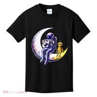 Astronaut Playing Guitar With An Alien On The Moon Kids T-Shirt thumb 0