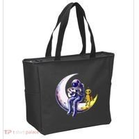 Astronaut Playing Guitar With An Alien On The Moon Tote Bag thumb 2