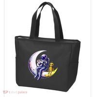 Astronaut Playing Guitar With An Alien On The Moon Tote Bag thumb 3