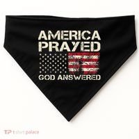 America Prayed God Answered Funny 45 47 Trump USA-Made Doggie Bandana thumb 0