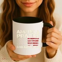 America Prayed God Answered Funny 45 47 Trump Coffee Mug thumb 3