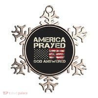 America Prayed God Answered Funny 45 47 Trump Ornament thumb 0