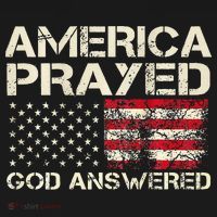 America Prayed God Answered Funny 45 47 Trump Kids Long Sleeve Shirt thumb 2