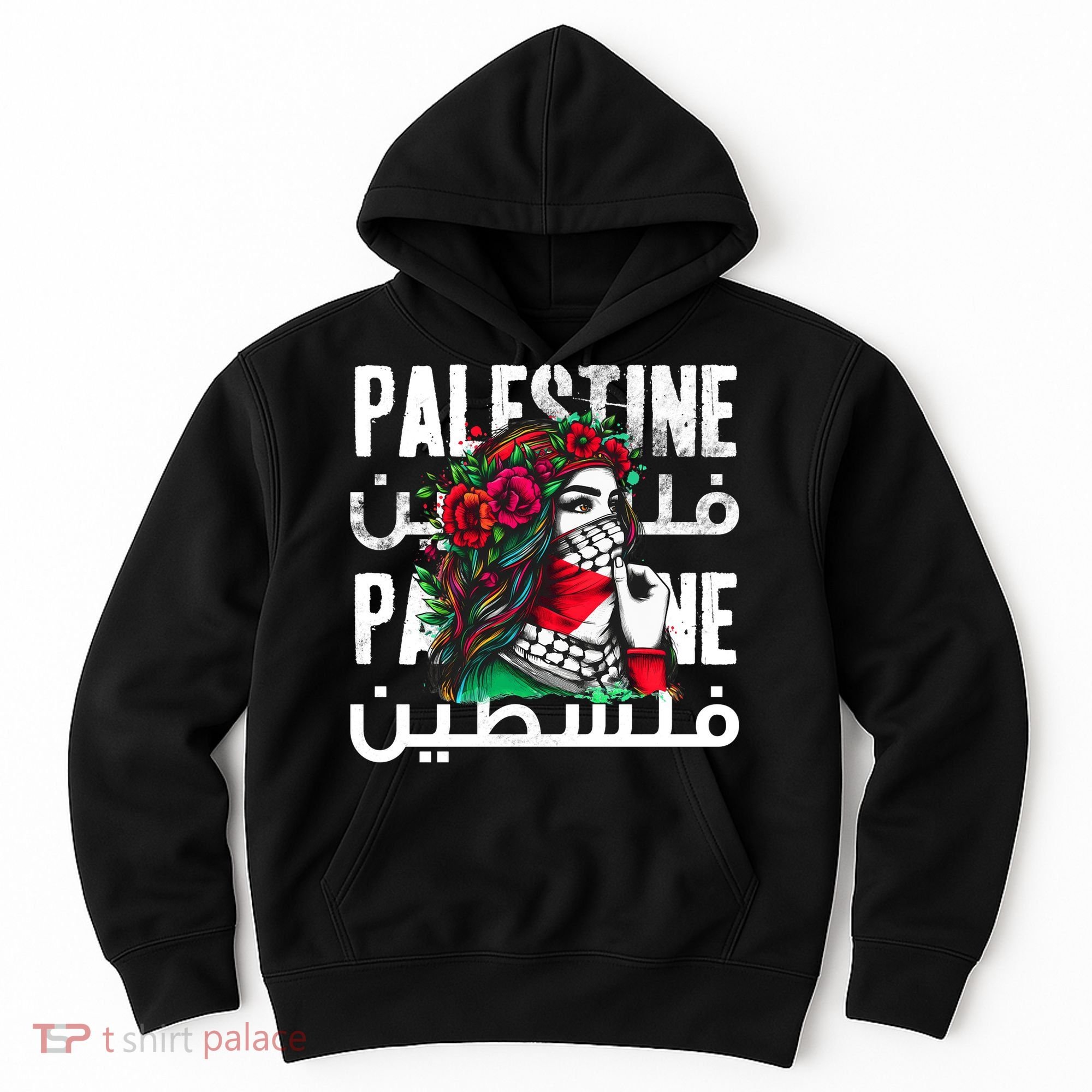 A Palestinian Girl With A Palestinian Bandana Palestine Hoodie