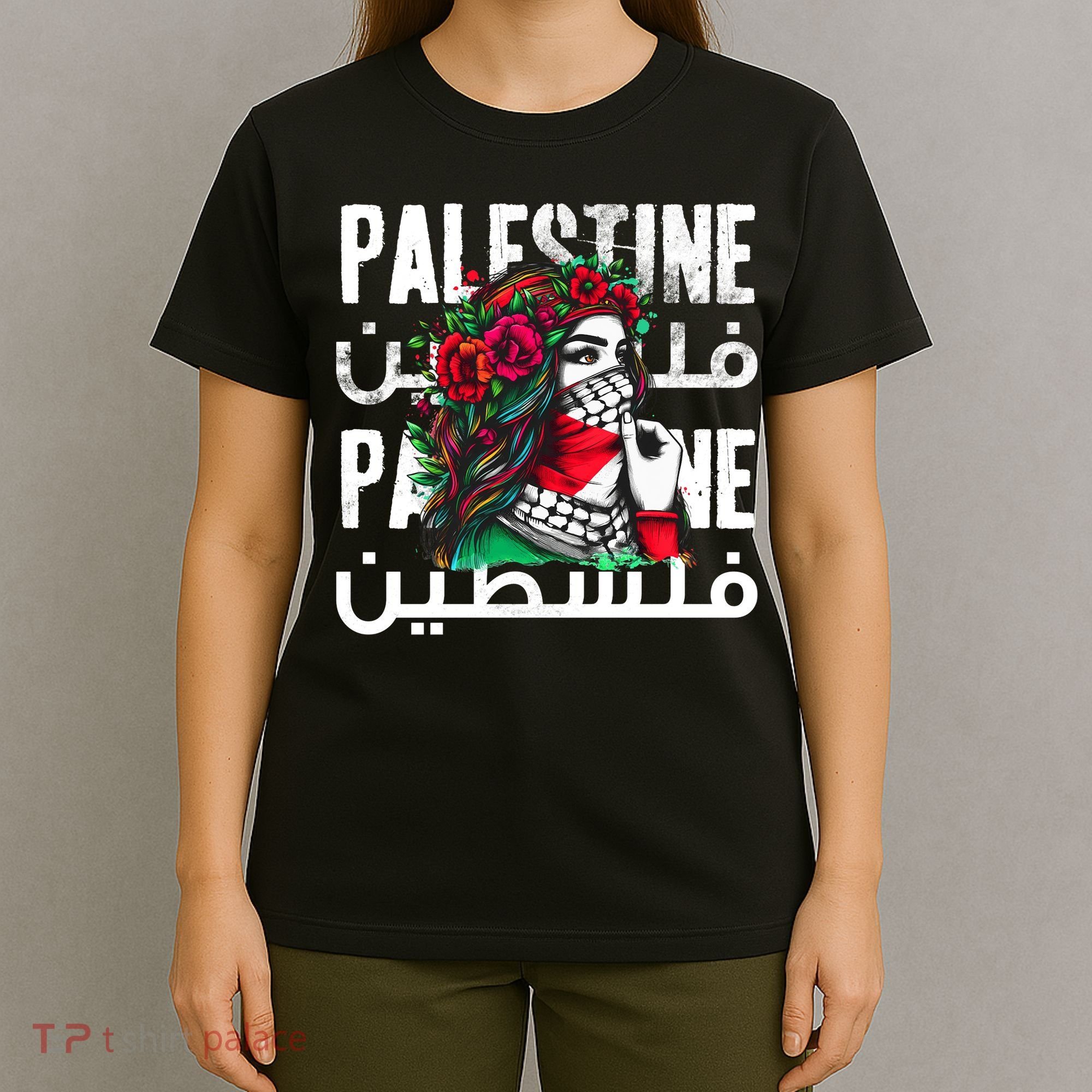 A Palestinian Girl With A Palestinian Bandana Palestine T-Shirt