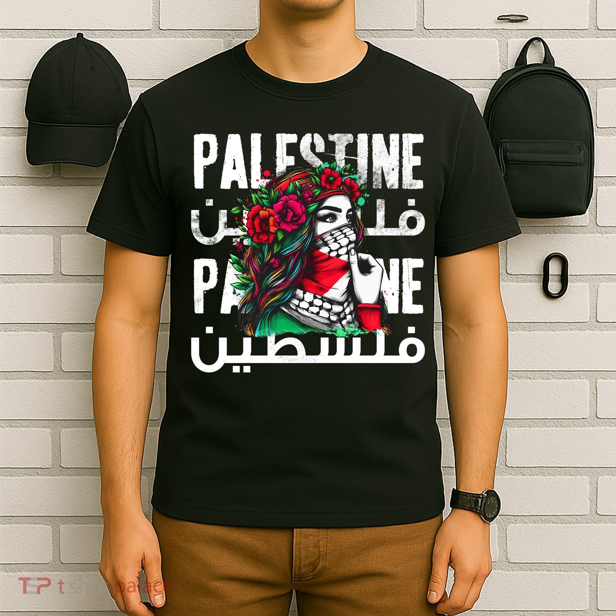 A Palestinian Girl With A Palestinian Bandana Palestine T-Shirt