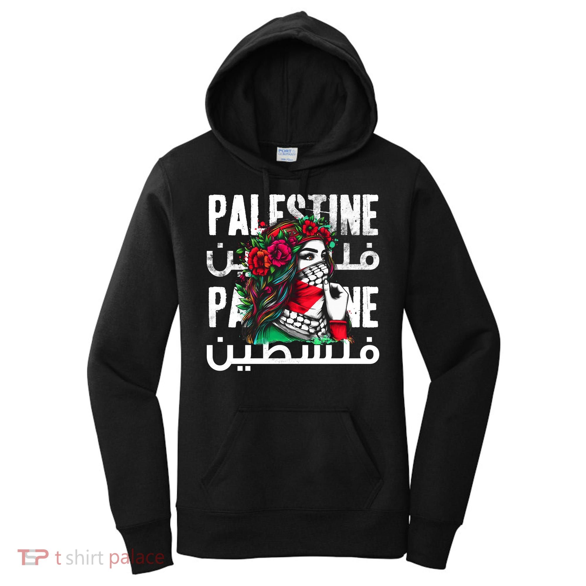 A Palestinian Girl With A Palestinian Bandana Palestine Women's Hoodie