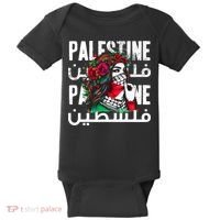 A Palestinian Girl With A Palestinian Bandana Palestine Baby Bodysuit thumb 0