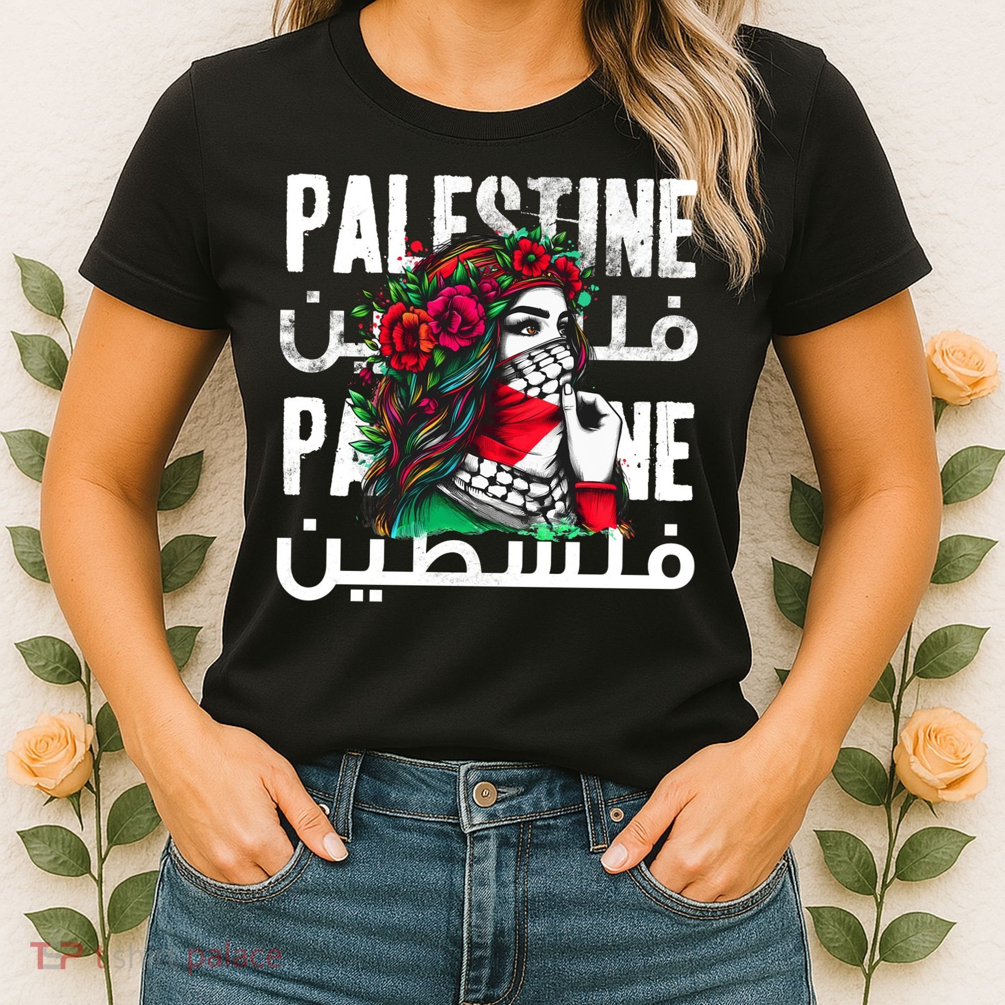 A Palestinian Girl With A Palestinian Bandana Palestine Women's T-Shirt