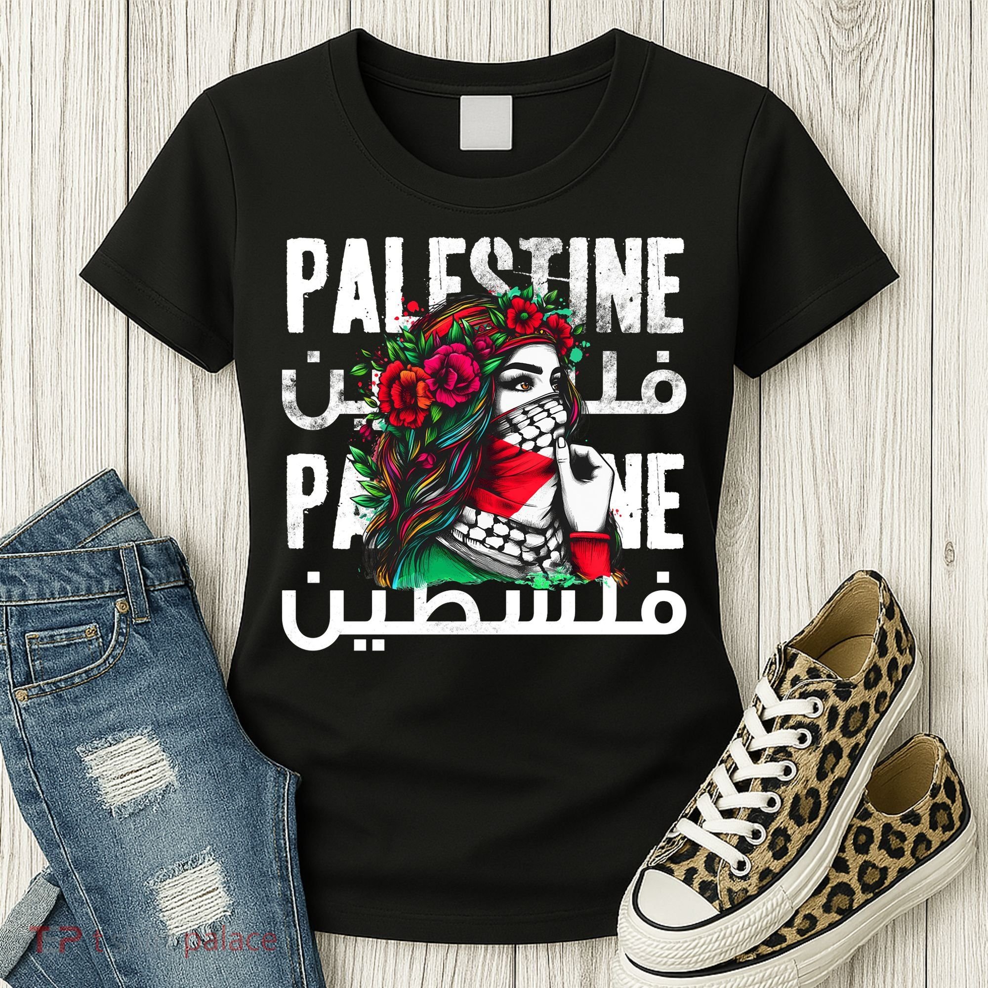 A Palestinian Girl With A Palestinian Bandana Palestine Women's T-Shirt