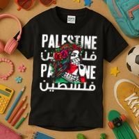 A Palestinian Girl With A Palestinian Bandana Palestine Kids T-Shirt thumb 3