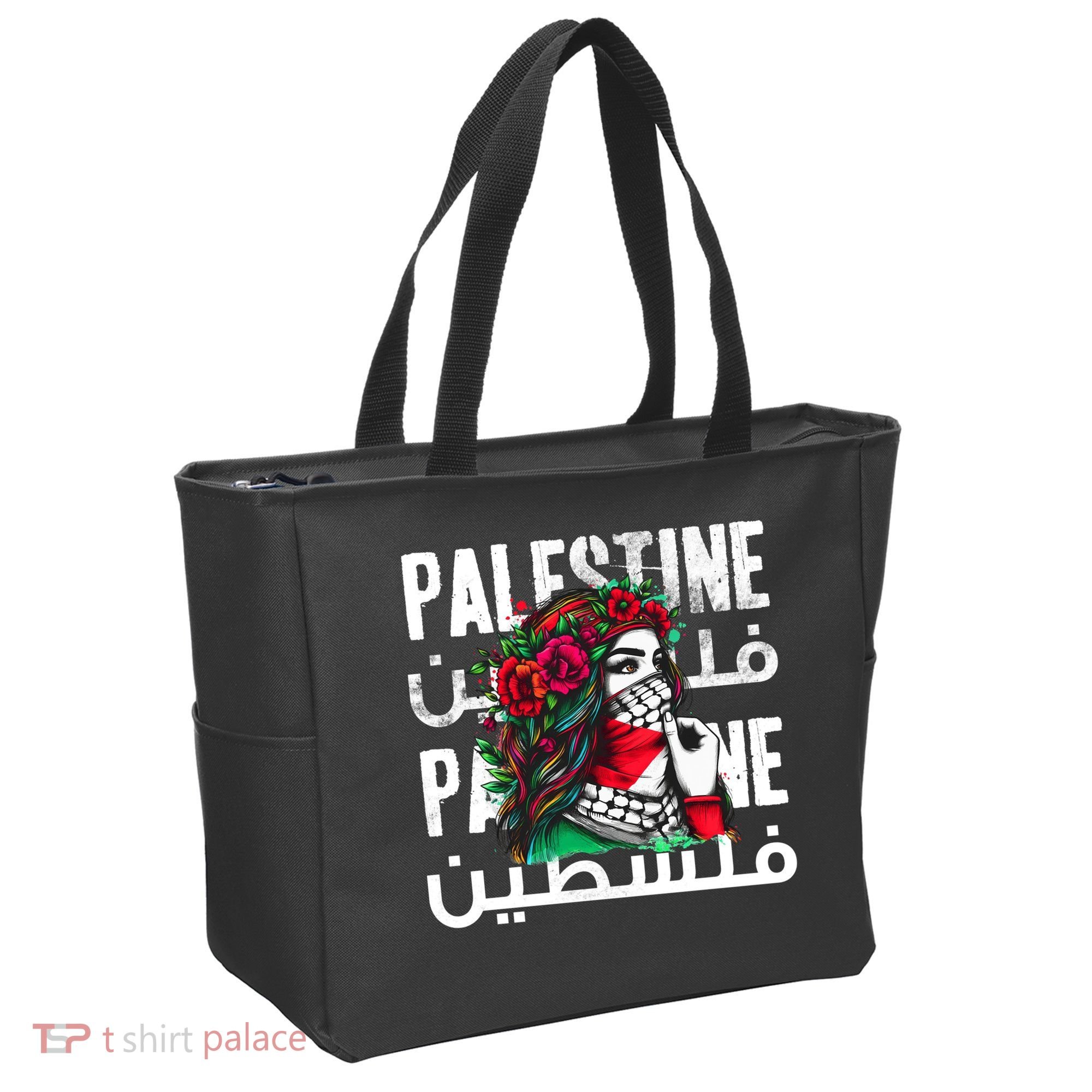 A Palestinian Girl With A Palestinian Bandana Palestine Tote Bag